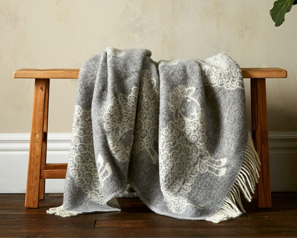 Grey wool blanket hotsell